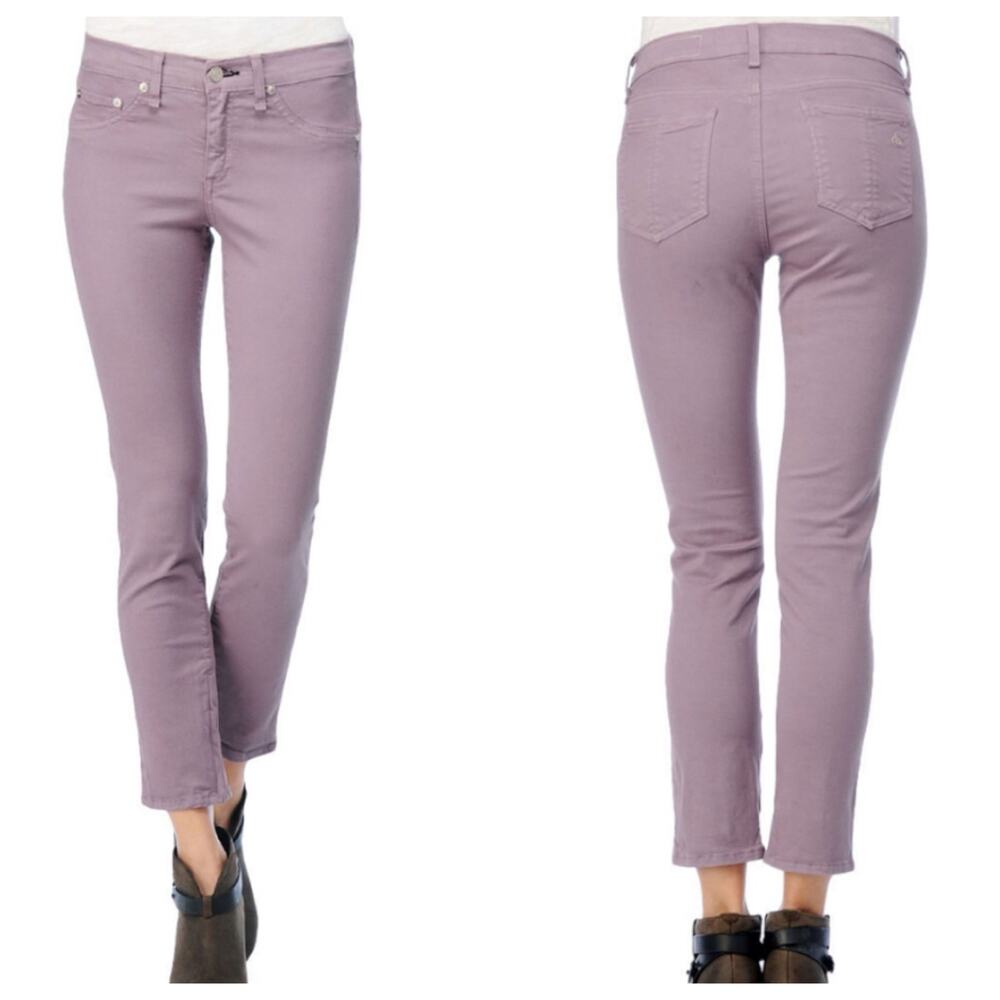 Rag & Bone Revolve Zipper Crop Ankle Capri Plum Fade Lavender Stretch Jeans 28 - Picture 3 of 13